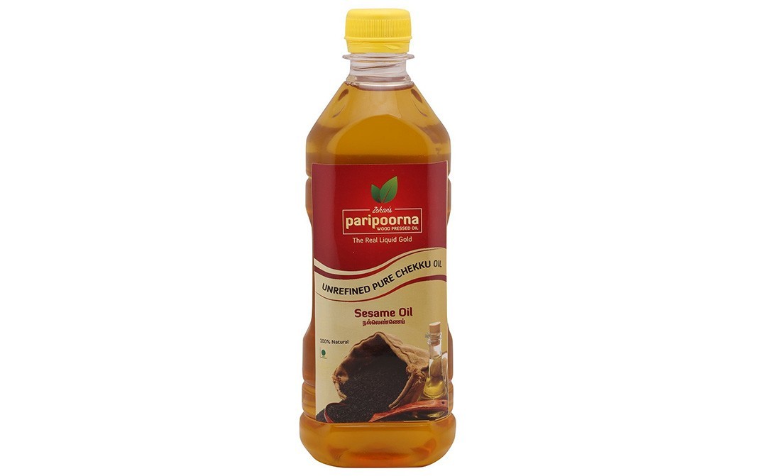 Zohan's Paripoorna Sesame Oil (Unrefined Pure Chekku Oil)   Bottle  500 millilitre